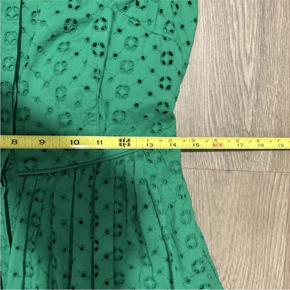 j crew green eyelet dress pre owned sz 4 - Picture 5 of 9